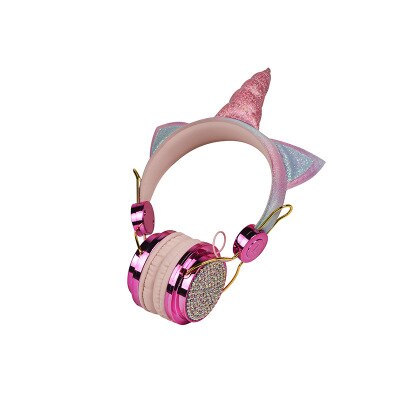 Bonitos auriculares de unicornio con cable y micrófono para niñas y niños, cascos para ordenador portátil, teléfonos móviles, PC, MP3, tableta: 2