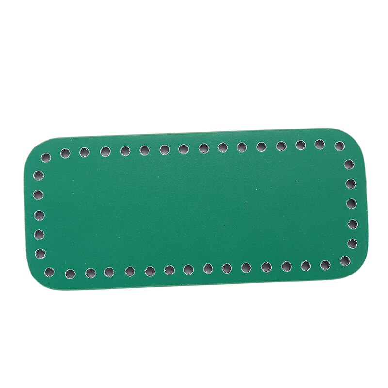 18X8Cm Bodem Voor Breien Tas Pu Lakleren Tas Accessoires Rechthoek Bodem Met Gaten Diy Gehaakte Tas bodem: green