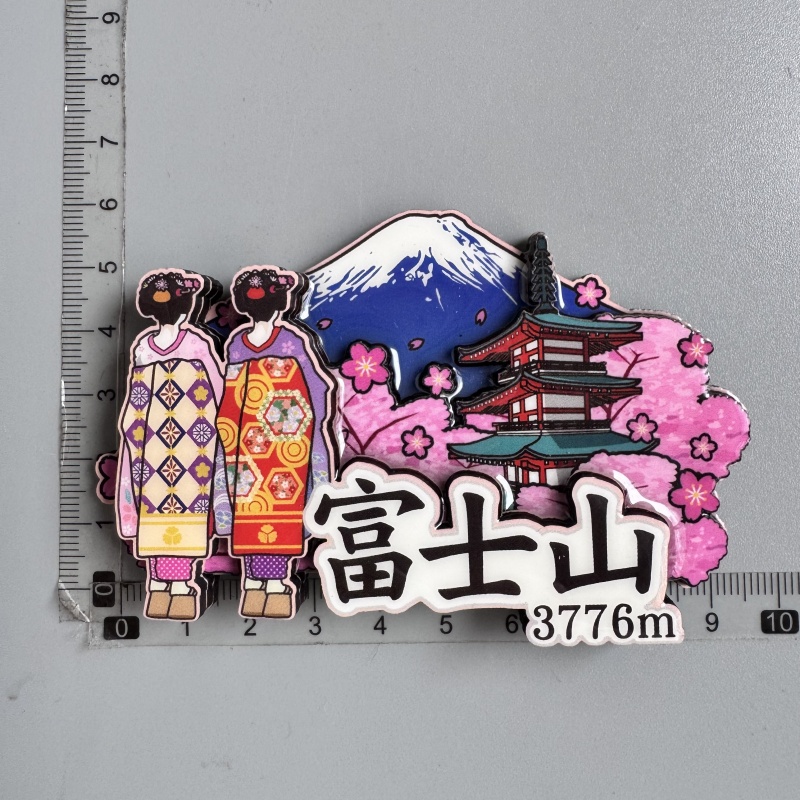 Imanes de nevera, recuerdo turístico, Cancun, México, Dubái, Helsinki, Finlandia, Hakone, Tokio, Japón, Chile, papel de aluminio, pegatinas de decoración de madera: Verde militar
