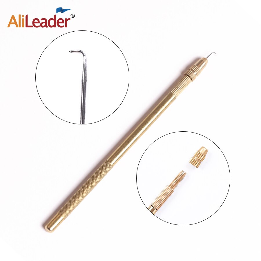 Ventilating Needle for Lace Wig - AliLeader Brass Ventilating Holder and 4  Different Size Stainless Steel Needles (1-1, 1-2, 2-3, 3-4) for Make/Repair