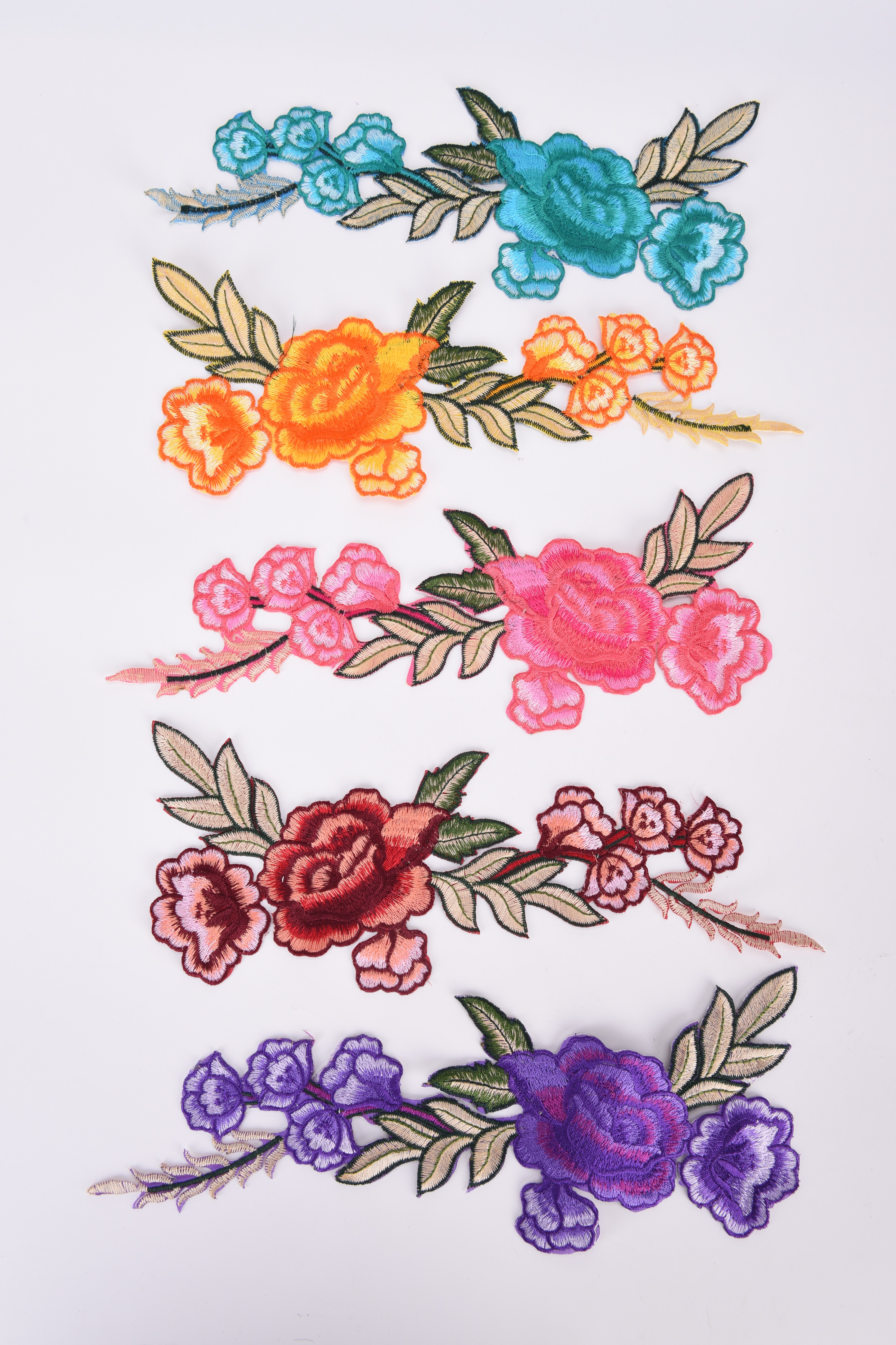 2 stuks applicatie bloemen roos bloem naai strijk patches badge coole geborduurde kleding patches