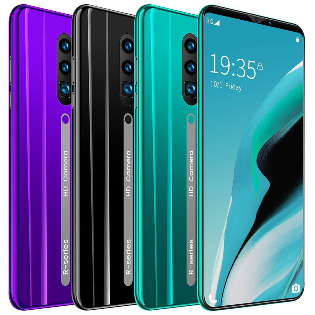 Rino3 Pro 5.8 Inch Scherm Android Telefoon Purple Water Screen Smartphone Effen Kleur Mobiele Telefoon Cool Vorm Mode