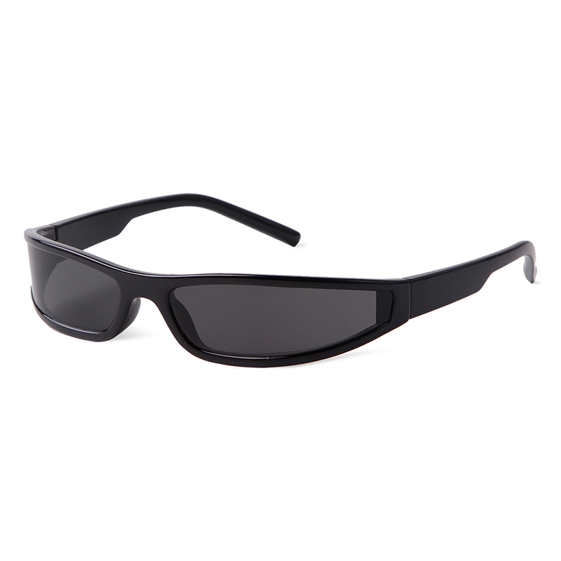 Gafas de sol deportivas con espejo a la para hombre y mujer, lentes de sol rectangulares Y2K con sombra estrecha, estilo Punk, para ciclismo y conducción, UV400: Rojo