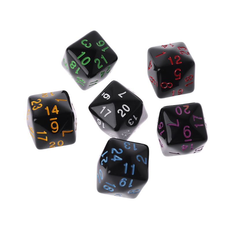 6 Stks/set Game Dice 6 Zijdig D6 24 Punten Tafel Games Desktop Polyhedral Voor D & D Games Party Grappig spelen Stijlvolle Dices Willekeurige