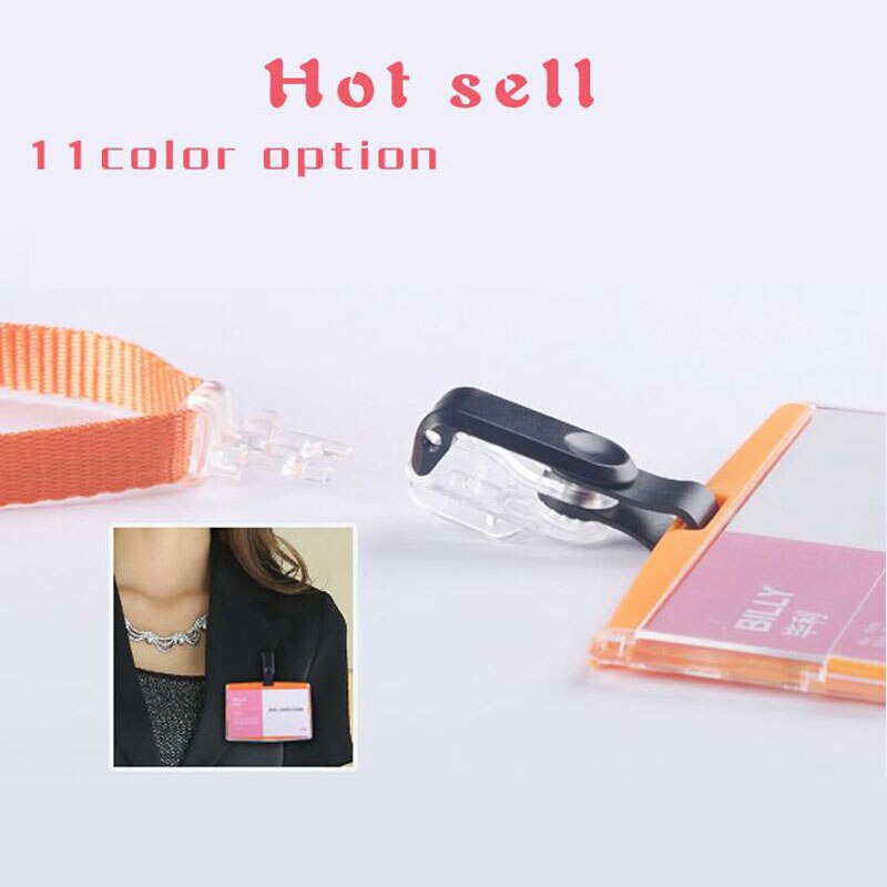 Porte-Badge multicolore d'affaires de étui pour carte d'identité acrylique avec des fournitures scolaires d'employé de lanière de sécurité (taille Standard)