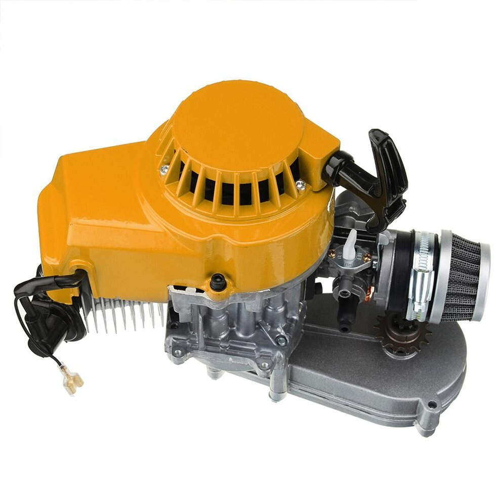 Exquisitely Durable 49cc Mini Dirt Bike Engine With Transfer Box Yellow Pull Start Mini Moto Yellow