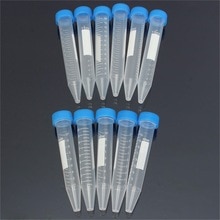 10pcs Plastic Centrifuge Test Tube With Screw Cap Vial Container Self Standing Pipette Laboratory Supply 10ml