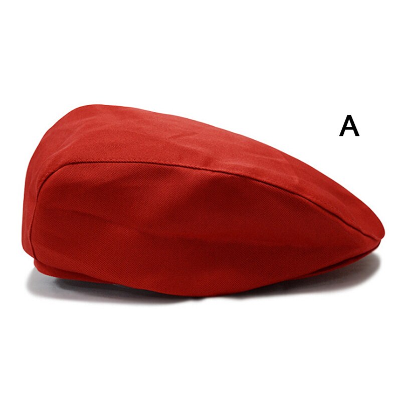 Boina de algodón para hombre, gorro plano para vendedor de periódicos, conductor, café, restaurante, camarero, cocina, accesorios de ropa de trabajo, sombrero informal de dibujos animados: A