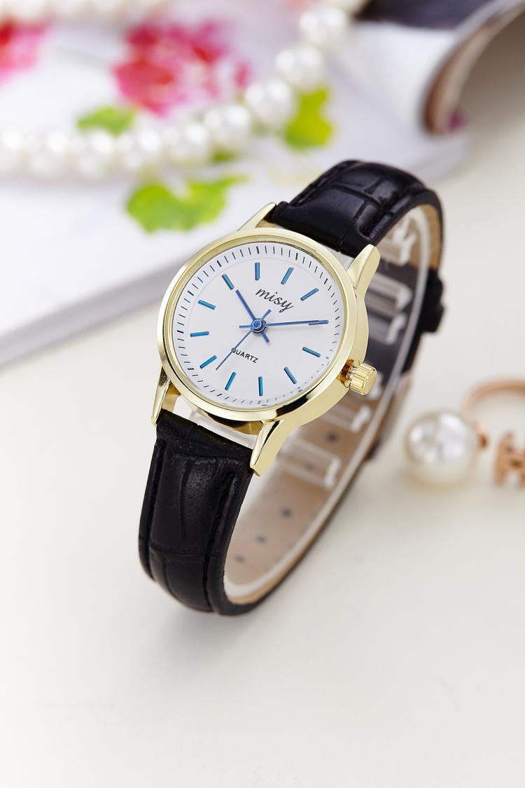 Relojes elegantes para amantes, simples números romanos, correa de cuero para parejas, reloj de pulsera resistente al agua, para amantes, reloj de vestir para hombres y mujeres: women-black