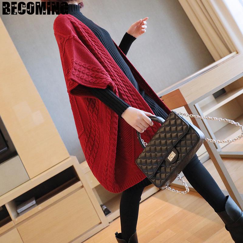 Vinter barselstrøje kvinder tyk strikket cardigan lang sweater efterår løs stor sweater frakke gravid 1661008