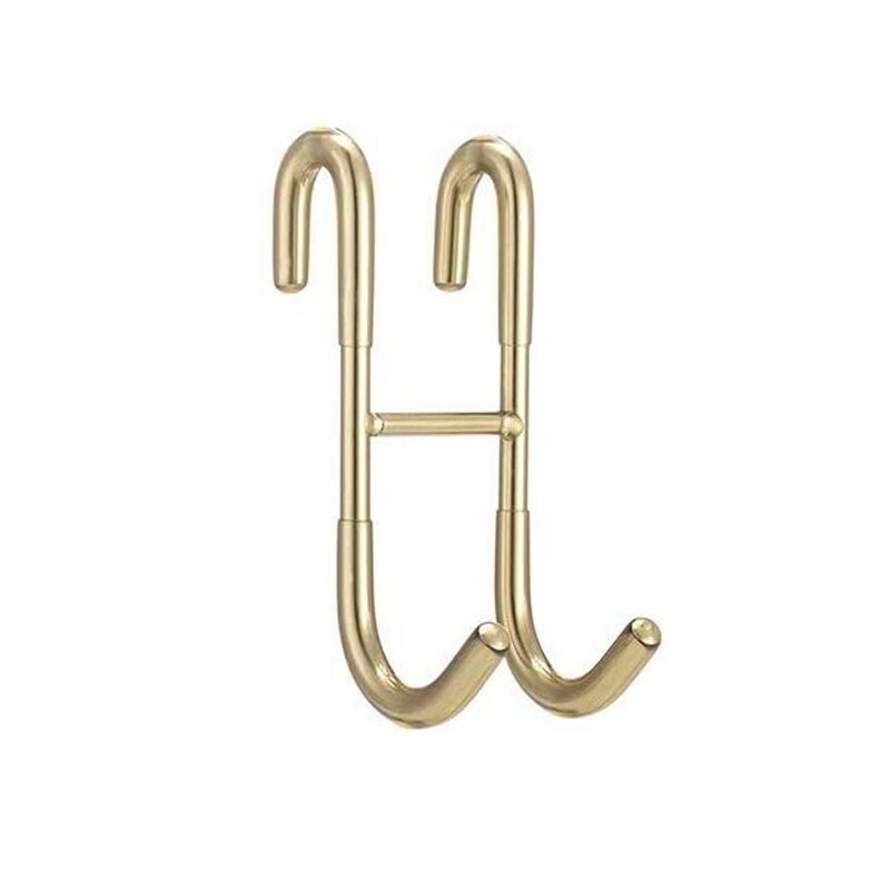 2/4 Pack Over Shower Glass Door Hook, Plated Gold, 304 Stainless Steel Rack Hooks, Bathroom Frameless Drilling-Free Hanger: Gold / 4 pack