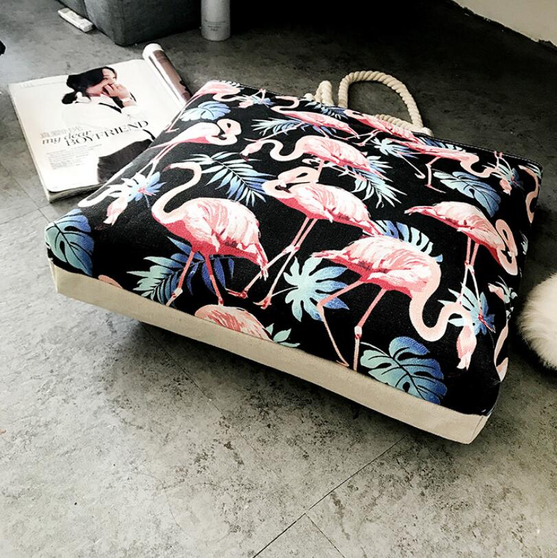 Neuestes modell Flamingo Segeltuch handtaschen, große kapazität, lässige schultertasche, lässige schlichtheit, Hochschule-schultasche  cz240