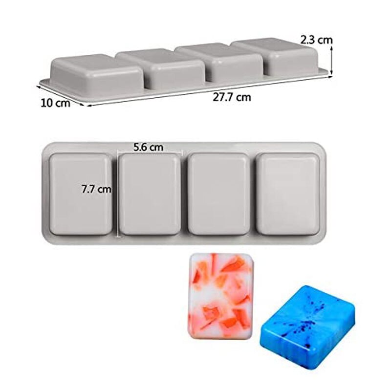 4 hohlraum Seife Formen Silikon bilden für Handgemachte Seife Lotion Bar Rechteck Oval Mehrweg Runde Silikon Seife, Der Formen: 4Hohlraum Rechteck