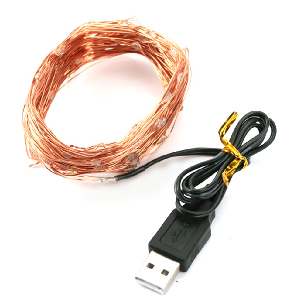 Guirlande féerique étanche en fil de cuivre USB 2/5/10m 5V, LED économies d'énergie flexibles, pour décoration de réception de mariage, haute luminosité