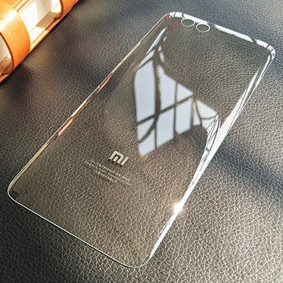 Mi6 Rear Case Housing Replacement Battery Cove For Xiaomi Mi 6 Mi6 Battery Door Back Glass Cover With Adhesive: Transparent