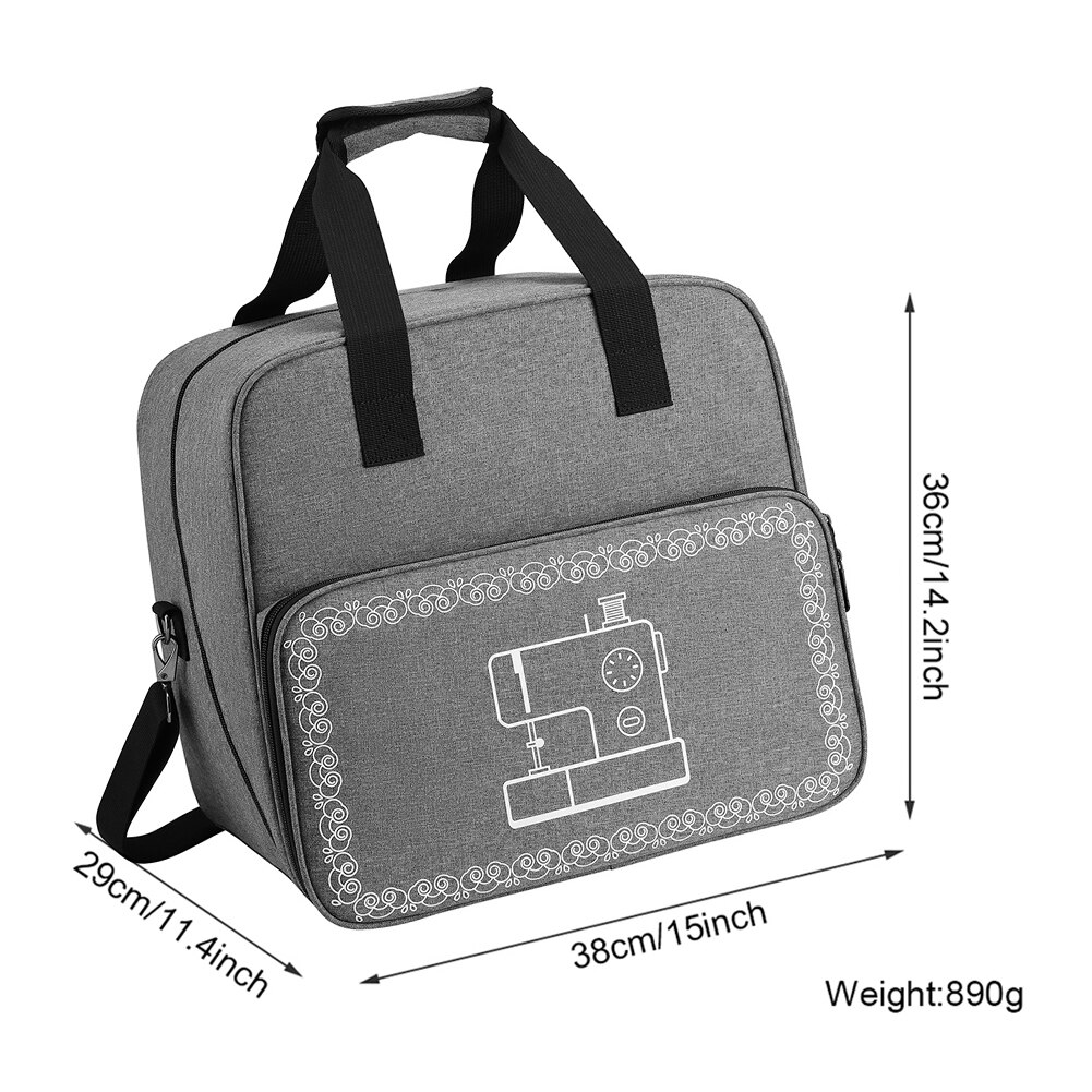 Bolsa de máquina de coser grande, bolso de almacenamiento de Color gris, multifuncional, portátil, organizador de viaje para el hogar, accesorios de costura: Grey