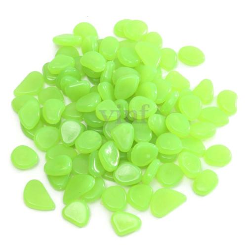 300Pcs Glow in the Dark Garden Pebbles Glow Stones Rocks for Walkways Garden Path Patio Lawn Garden Yard Decor Luminous stones: Green