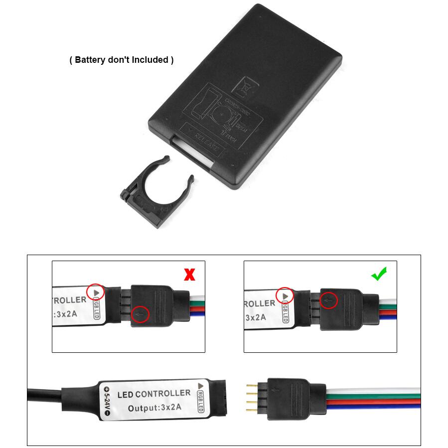 Usb 3/24/44 nøkler ledet rgb kontroller  dc12v ir fjernkontroll til smd 3528 5050 rgb ledet stripe lys