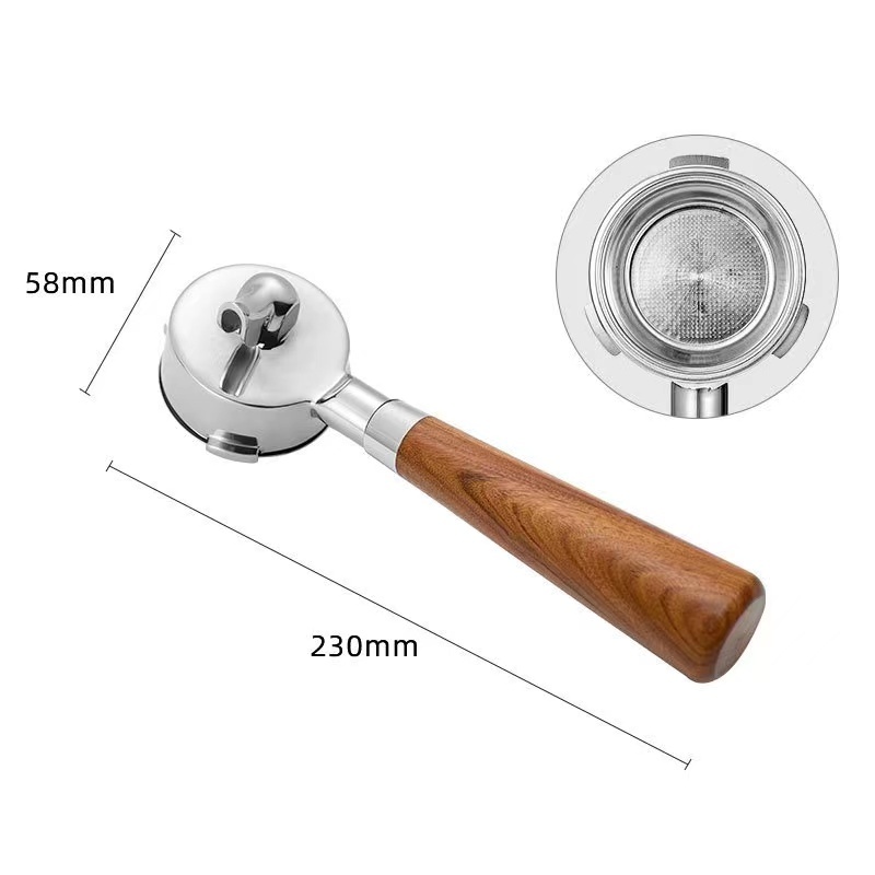 Portafiltro de café con doble boquilla, 58mm, 3 clavos, para Hibrew/Barsetto/Oster/Breville Max VCF-125X/GeviE020DE: plum