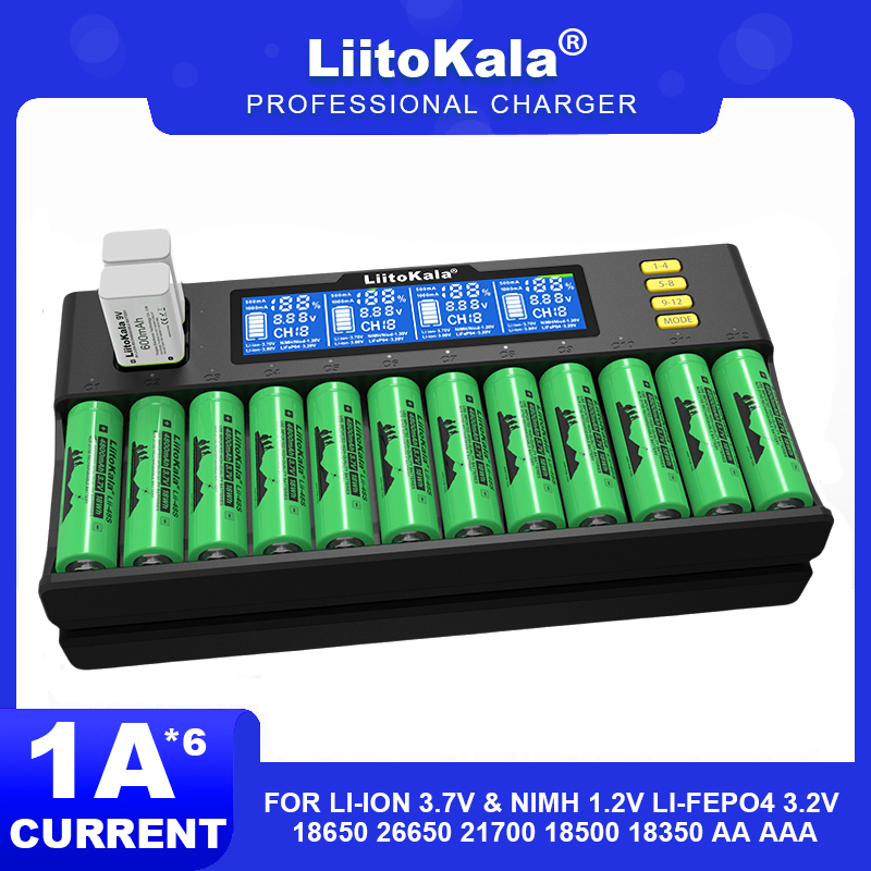 Lii-S12 Lii-PD4 Lii-PD2 inteligentna 18650 ładowarka Liitokala do NiMH LiFePO4 li-ion 3.7V 1.2V 3.2V 26650 14500 26700 18350 AA AAA