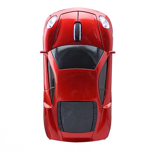 CHYI Wireless Car Mouse 2.4Ghz Ergonomic Optical Computer Mause Mini Portable 3d Cartoon Auto Gaming Maus Usb Mice For Laptop: Red