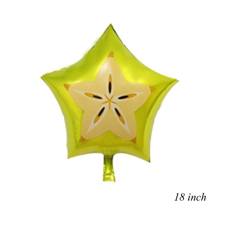 1Set Summer Party Balloon Flamingo Fruits Balloons For Kids Birthday /Wedding Decorations Tropical Hawaiian Party Supplies: 1pc Carambola