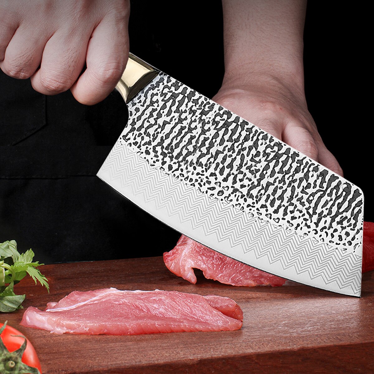 8 Inch Stainless Steel Kitchen Knife Hand Forged Meat Chopping Cleaver Slicing Knife Vegetables Cutter Chinese Chef Knives