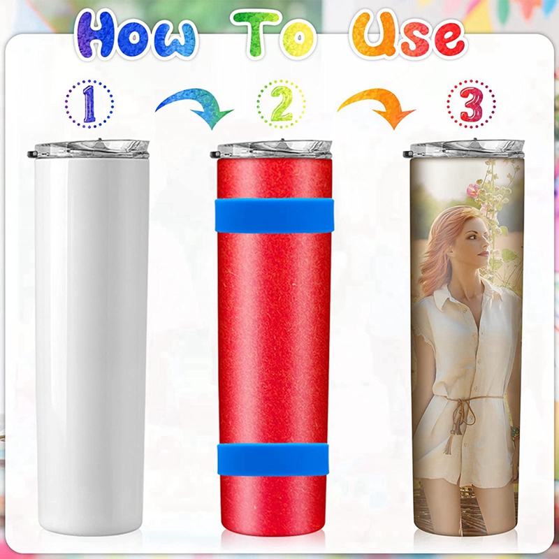 10Pcs 65Mm Silicone Bands For Sublimation Tumbler Heat Resistant Sublimation Paper Holder Ring Bands For Bottle Cup DIY