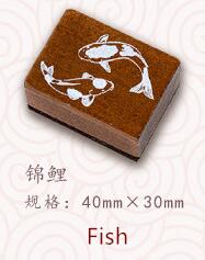 Stijl decoratie stempel houten rubber stempels voor scrapbooking briefpapier diy knutselen standaard stempel vintage karper kraan chinees