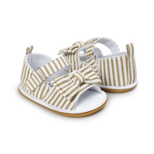 Peuter Prinses Schoenen Meisjes Sandaal Zomer Baby Baby Boog knoop Prewalker Stok 0-18 M: Khaki / 2