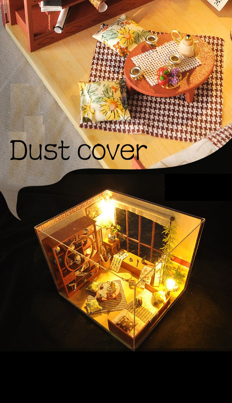 Tw28- z diy poppenhuis chinese retro stijl moxiang paviljoen mini meubels voor familie en vrienden: Default Title