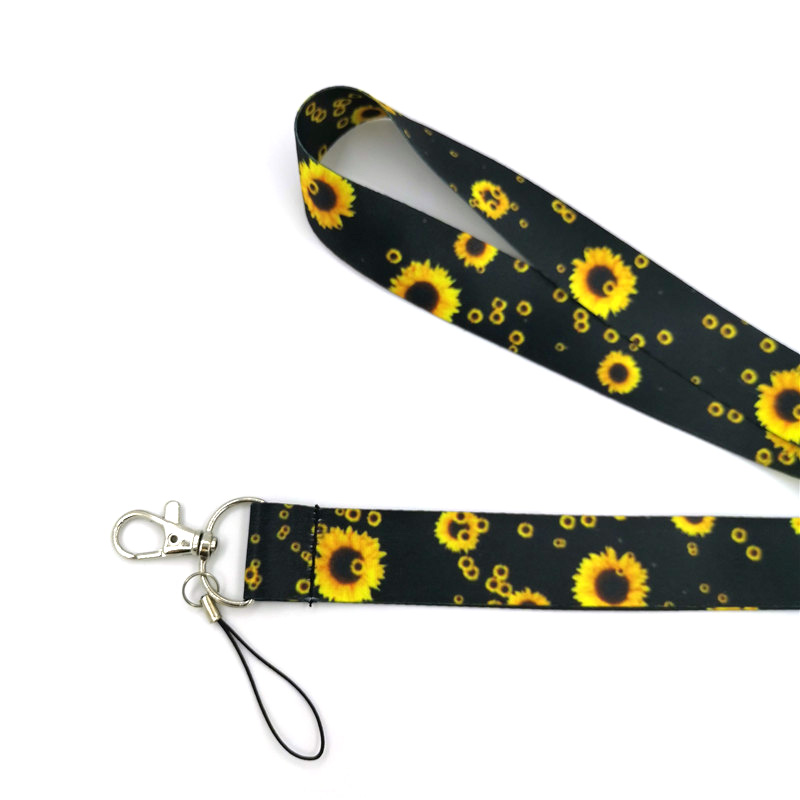 Sunflowers Neck Strap Lanyard for Keys ID Card Badge Holder Mobile Straps Phone Rope Keychain Ribbon Necklaces Keycord Webbing