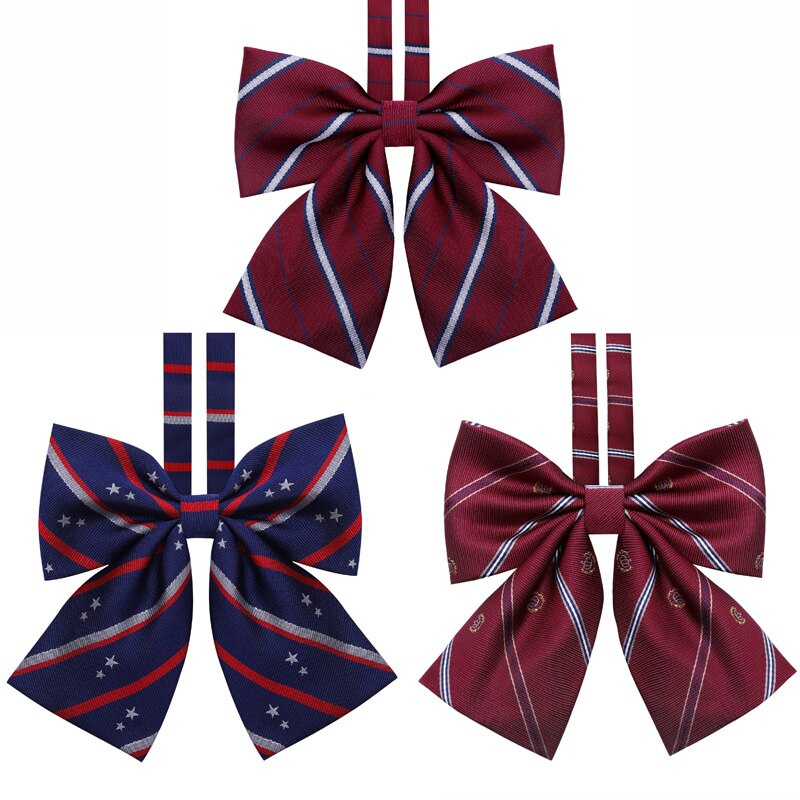 Ties Women Solid Striped Print Silky Womens Bows Tie All-match School Students Leisure Japanese Style Trendy Simple College Chic