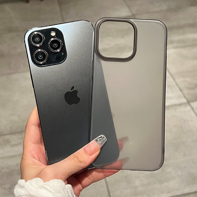 Matte Translucent Ultra Thin Phone Case For iPhone 14 15 Plus 11 12 13 Pro Max Hard Plastic PC Original Transparent Back Cover