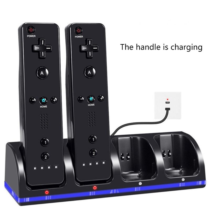 4 -poorts slimme oplader, oplaadstation voor oplaadbare batterijen voor wii-spelconsole
