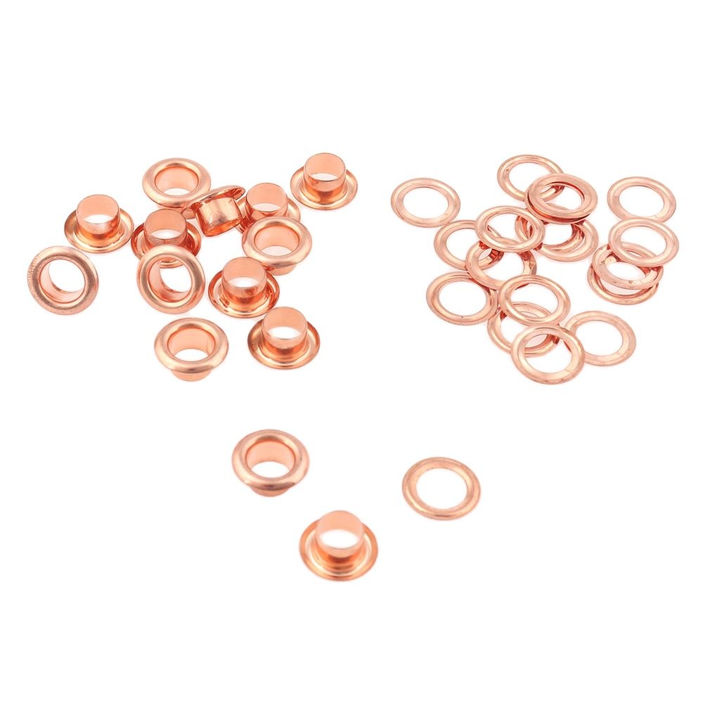 Œillets de vêtement en cuivre Rose or avec œillets, embellissement métallique pour chaussures, cadre en cuir, rideau de couture, bricolage, 6mm