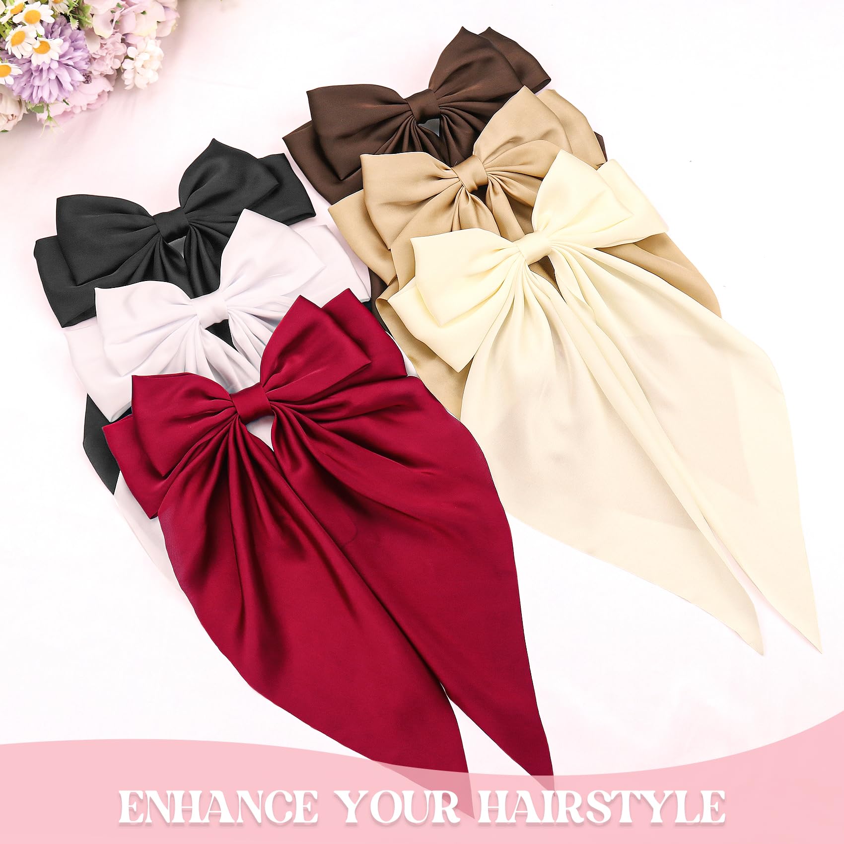 AISHG Silk Smooth Satin Large Bow Hairpin for Women Sweet Butterfly Spring Hair Clip Girls' Hair Accessories