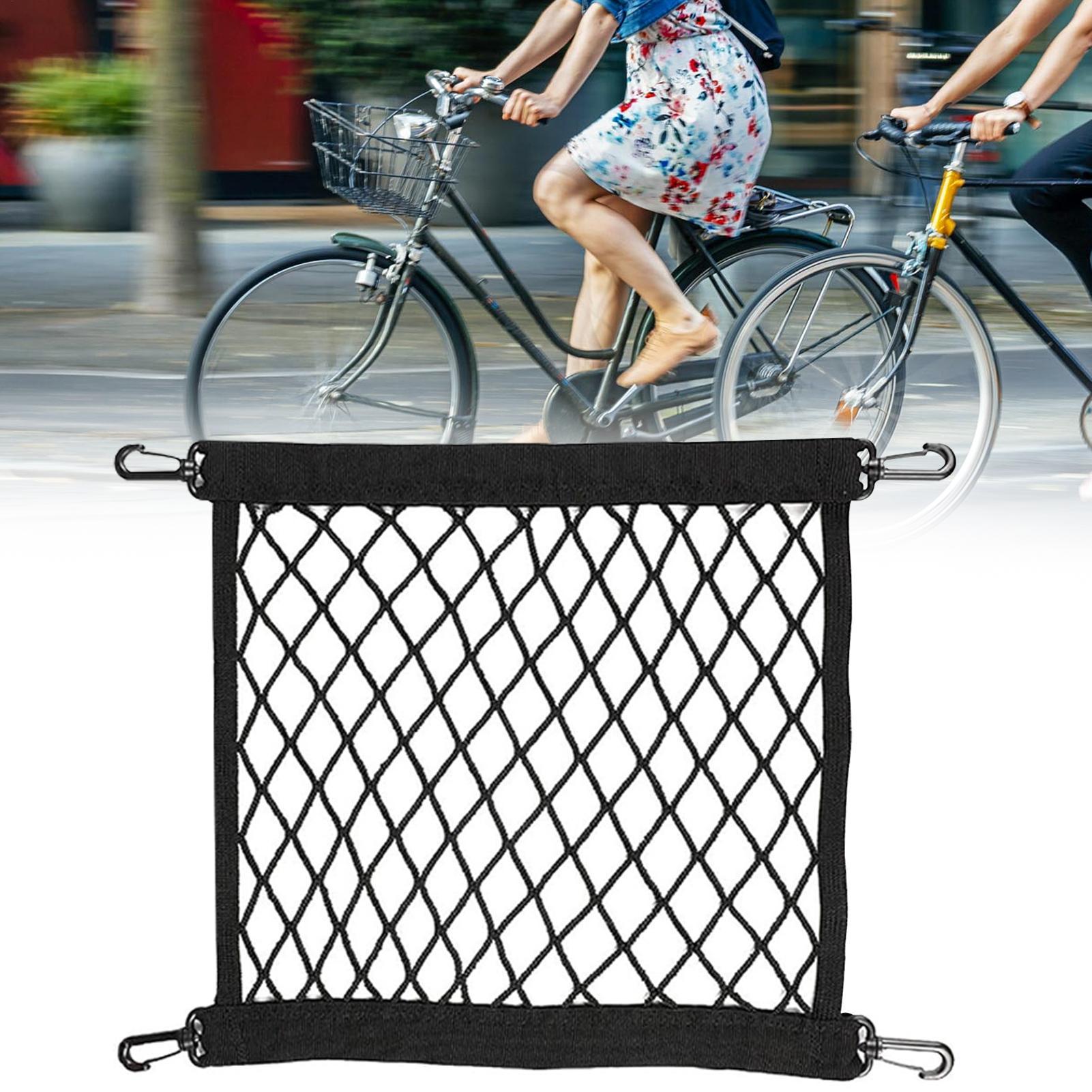 1 Stück Motorrad Langlebiges Elastisches Korbnetz Schwarz Helmnetz Drehbar 4 Haken Schnalle Rotierendes Anti-fallen-Taschenzubehör