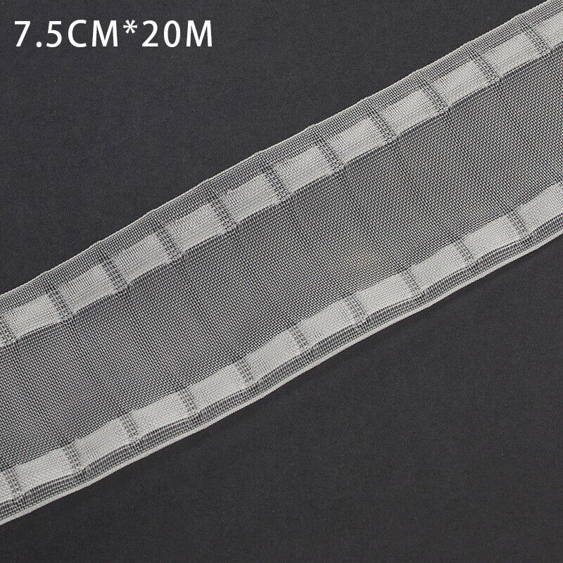 10m/20m weißer Falten vorhang Quetsch kopf Klebeband transparenter Stangen gürtel Handwerk Nylon Multifunktion vorhänge Zubehör: 30-35cm