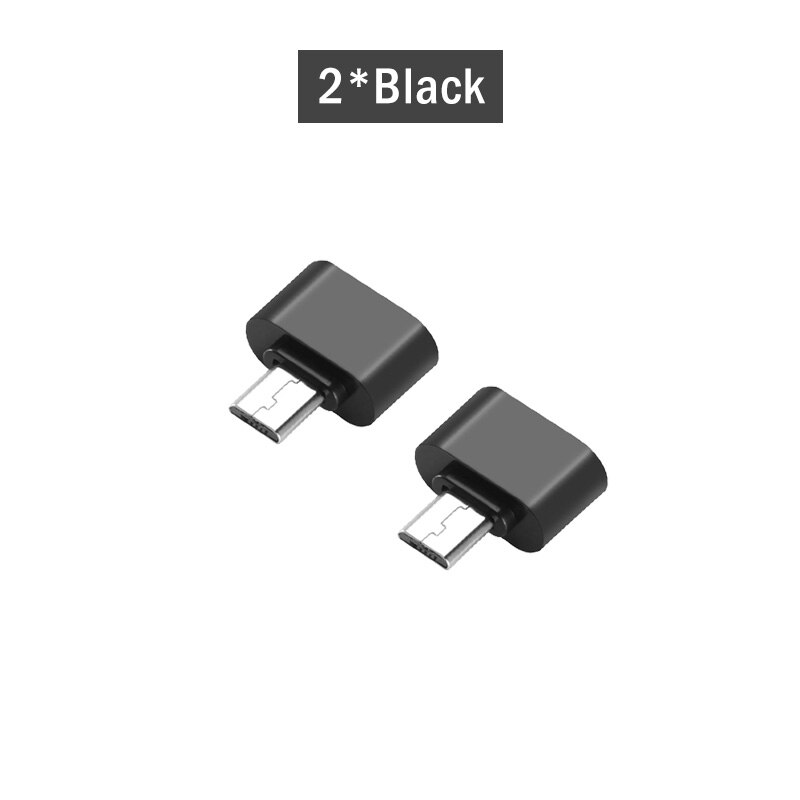 2 Stuks Usb Naar Micro Otg Adapter Voor Samsung Galaxy S6 S7 Rand A6 A7 A10 A11 J2 J4 J6 j8 J3 J5 J7 Core Micro Usb Otg Connector: 2 Pieces-Black