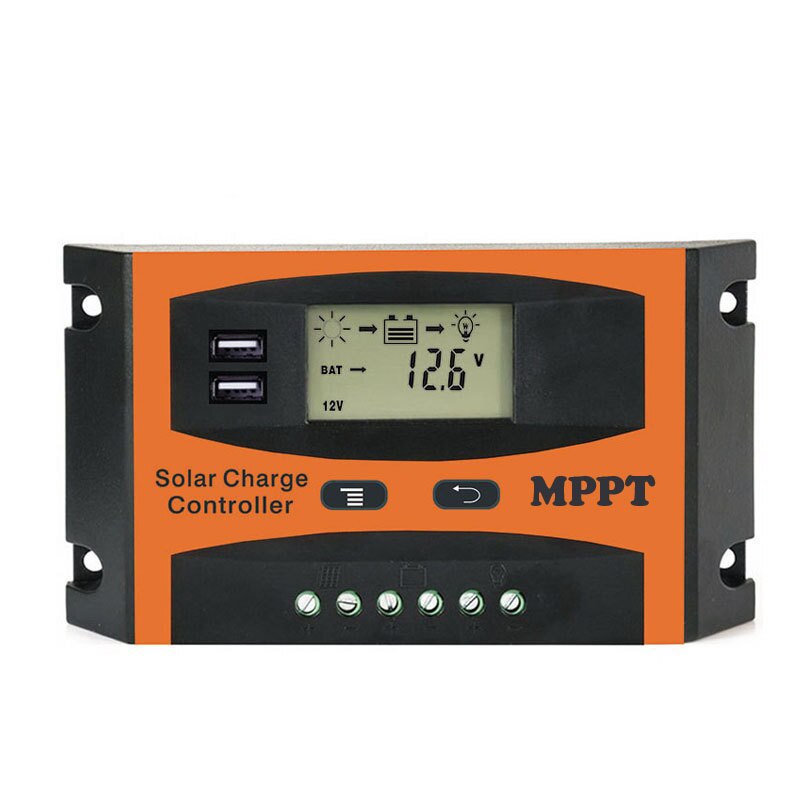 60A/50A/40A/30A 12V 24V MPPT Solar Charge Controller Solar Panel Controller Battery Dual USB Controller LCD Solar Controllers: 30A