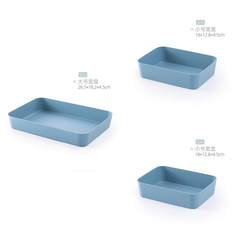 Drawer Organizer Tableware Cutlery Tray Organiser For The Drawers Dividers Plastic Storage Boxes For Kitchen: 1L and 2S Blue