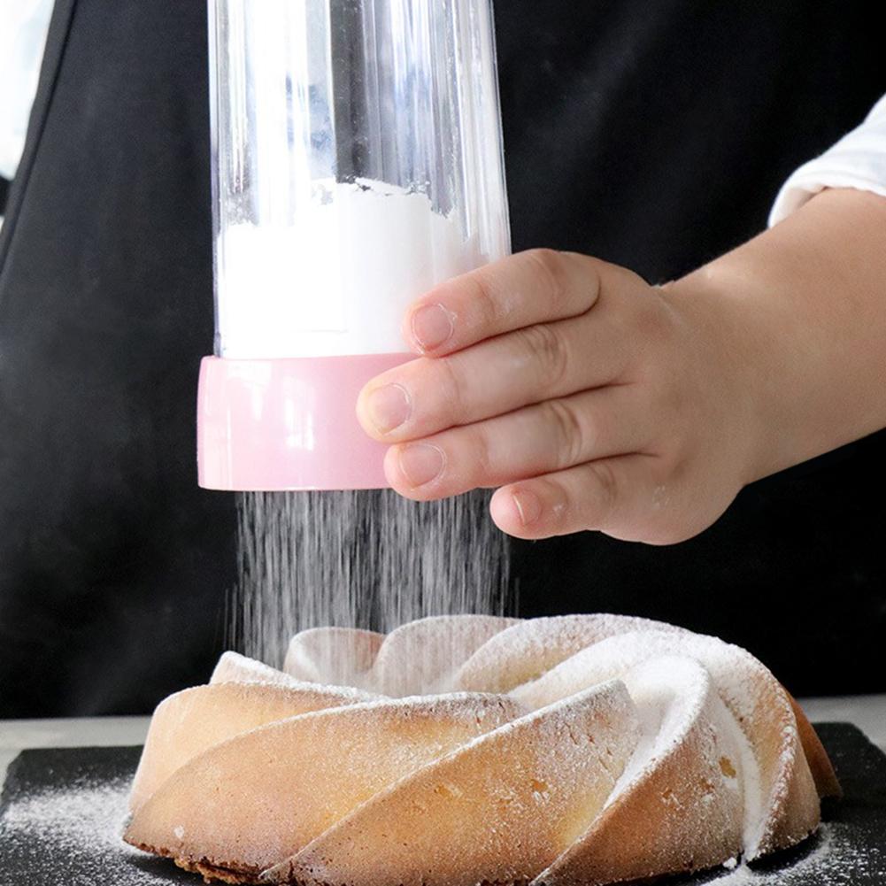 Plastik mel sigte mel krydderier pulver sigte shaker pulver dessert bagning kage værktøj pulver si til køkken