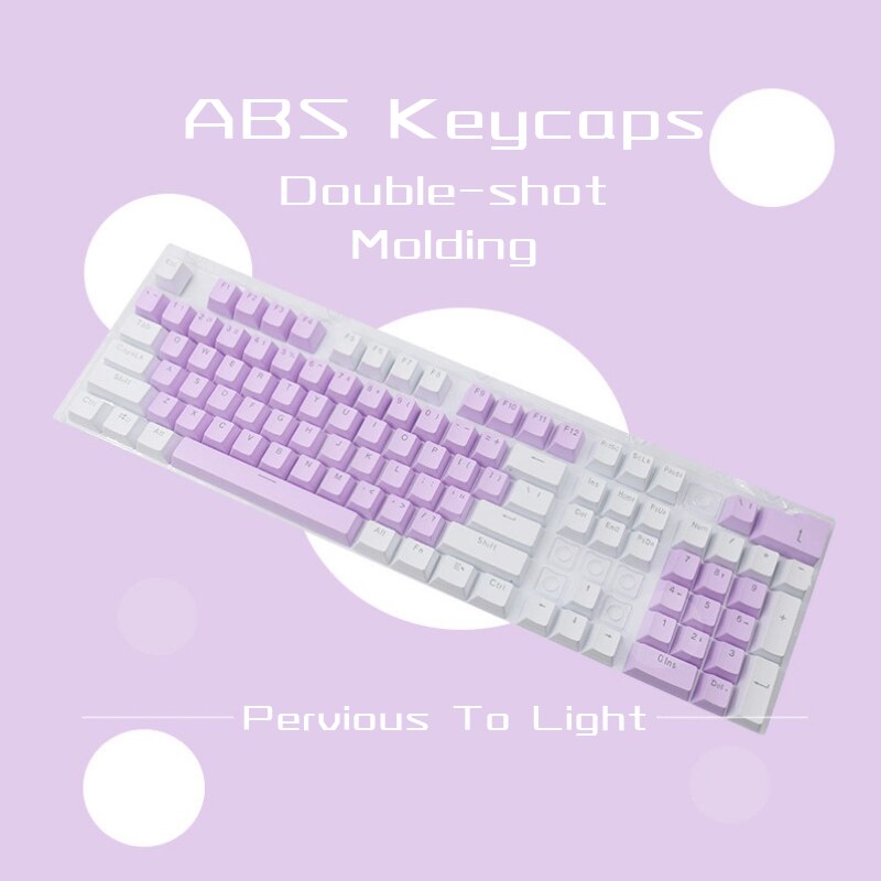 108 Keys 61/87/104/ISO/ANSI Layout OEM Injection ABS Double Shot Keycaps Keyboarde Colorful Transparent Universal Keyboard