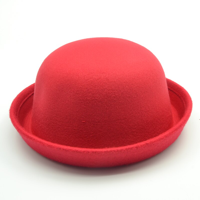 Brand Little girls fedora hat Dome cap Children dress hats Kids caps felt hats wool felting Bowler hat
