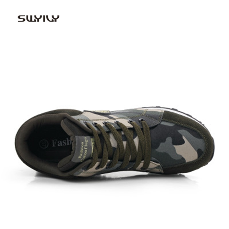 Swyivy kvinnor promenadskor canvas plattform dam sneakers höst och vinter stor storlek 42 camo höjd ökande promenadsko