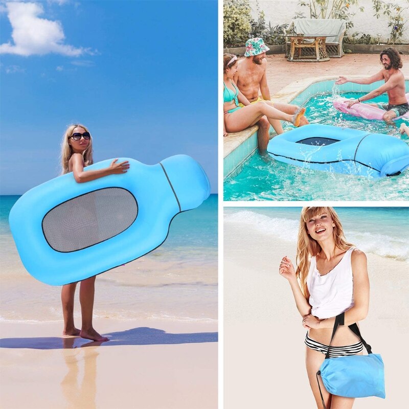 Pool Floats Inflatable Folaties, Floating Pool Lounger Chair Swimming Raft Lake Hammock Toys for Adults &amp; Kids