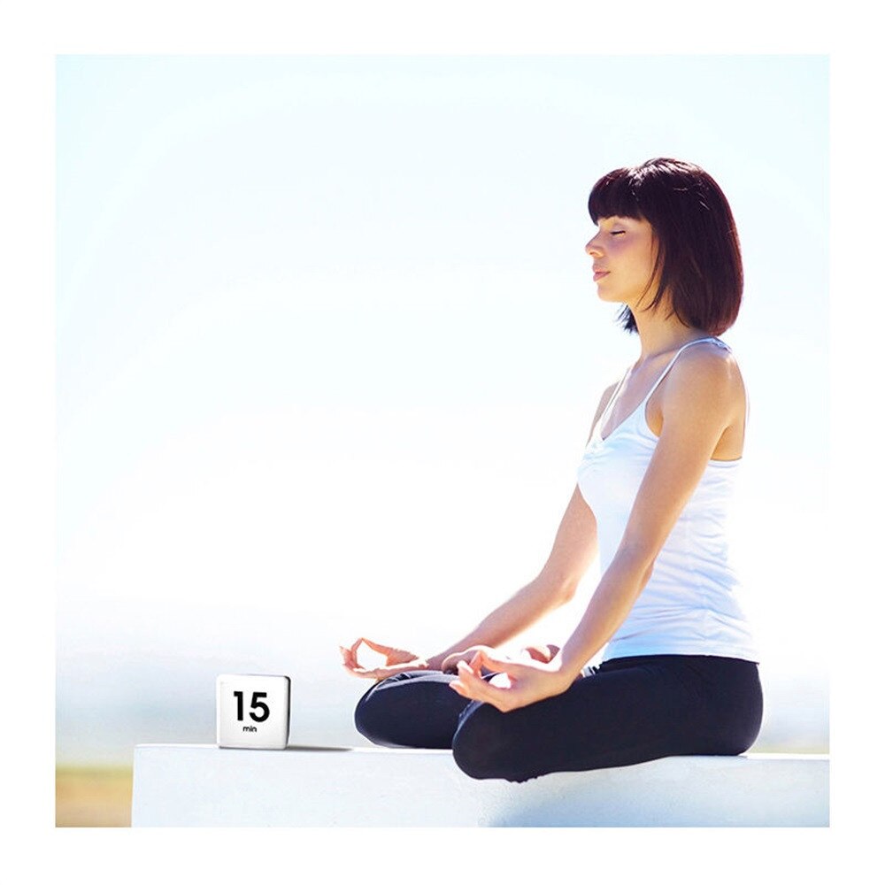 1pc Mini Clock Timer Alarm Cube Digital 5, 15, 30, 60 Minutes Time Management White Kitchen Timers