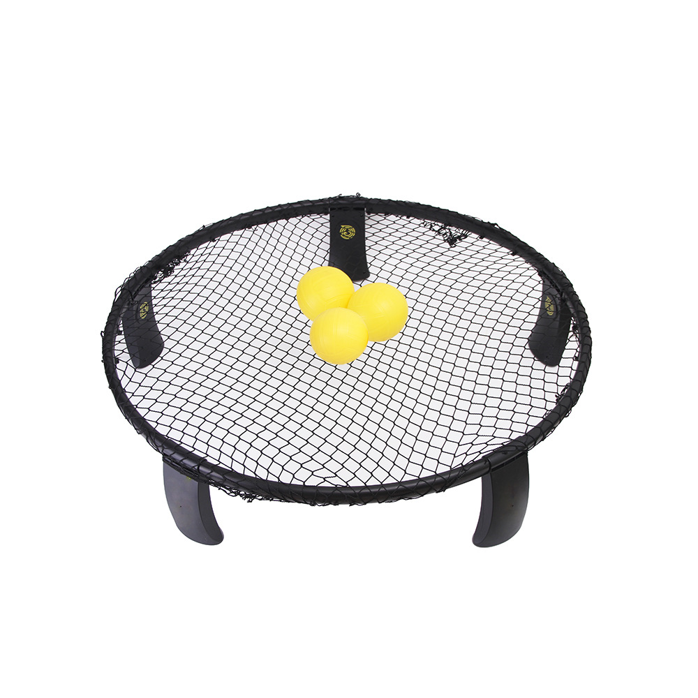 Mini Beach Volleyball Game Set Outdoor Team Sports Lawn Fitness Equipment Net With 3 Balls: Black