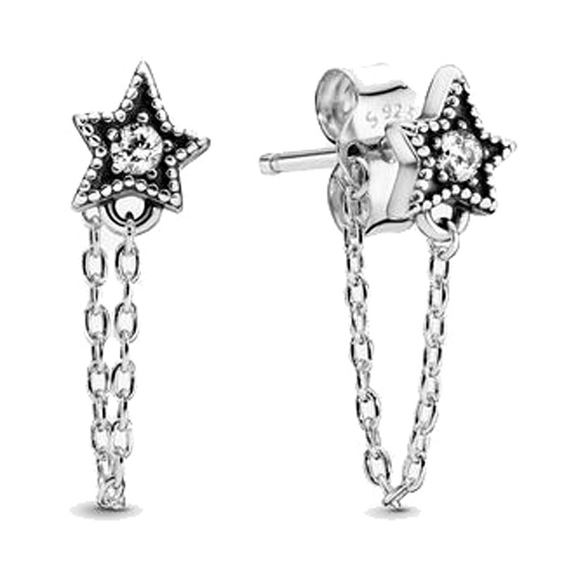 925 Sterling Silver Sparkling Angel Wings Freehand Heart Infinity Beaded Circle pan Earrings For Women Jewelry: 2